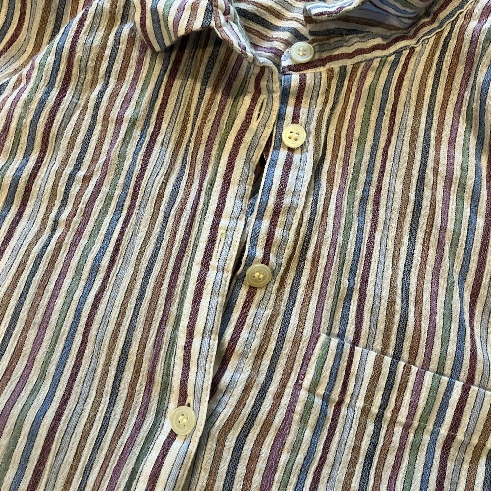 Madewell Striped Button Down Short Sleeve Shirt - Picture 3 of 5